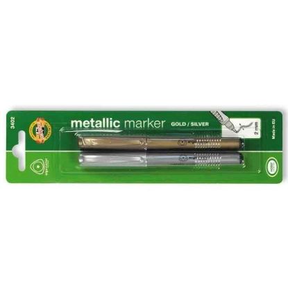 Picture of Metallic Markers 2Mm 2Pc Gold And Silver 
