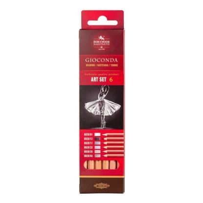 Picture of Artist Soft Pastel Pencils 6Pcs Grey Shades