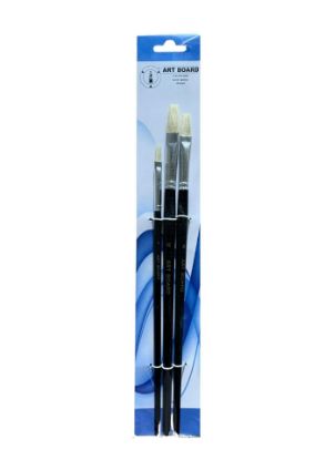 Picture of Hog Bristle Brush Set Flat 3Pcs Size 4,8,12