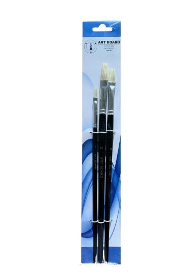 Picture of Hog Bristle Brush Set Flat 3Pcs Size 4,8,12