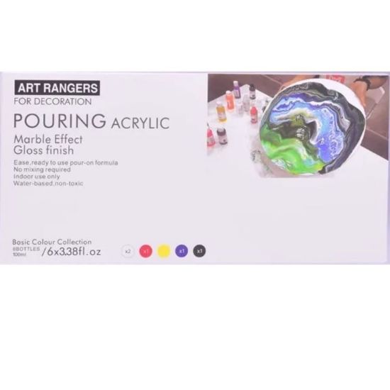 Picture of Art Ranger Pouring Acrylic Set Primary Colours 6X100ml 