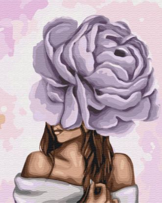 Picture of Lady With Purple Peony Wrapped