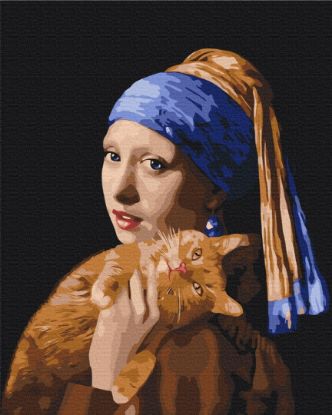 Picture of Girl With Red Cat Wrapped