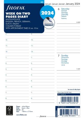 Picture of A5 Week On Two Pages (D) (R) Diary With Appointment
