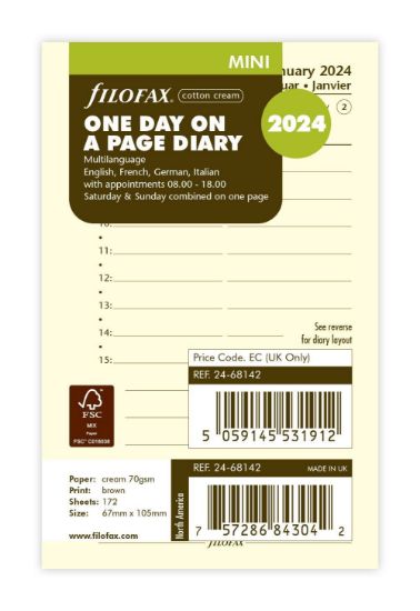 Picture of Org Mini Day Per Page (D) (R) Cream With App
