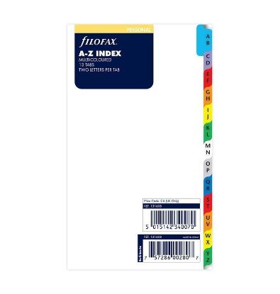 Picture of Org Personal A-Z Index 2 Letters (R)  Per Tab Multicoloured